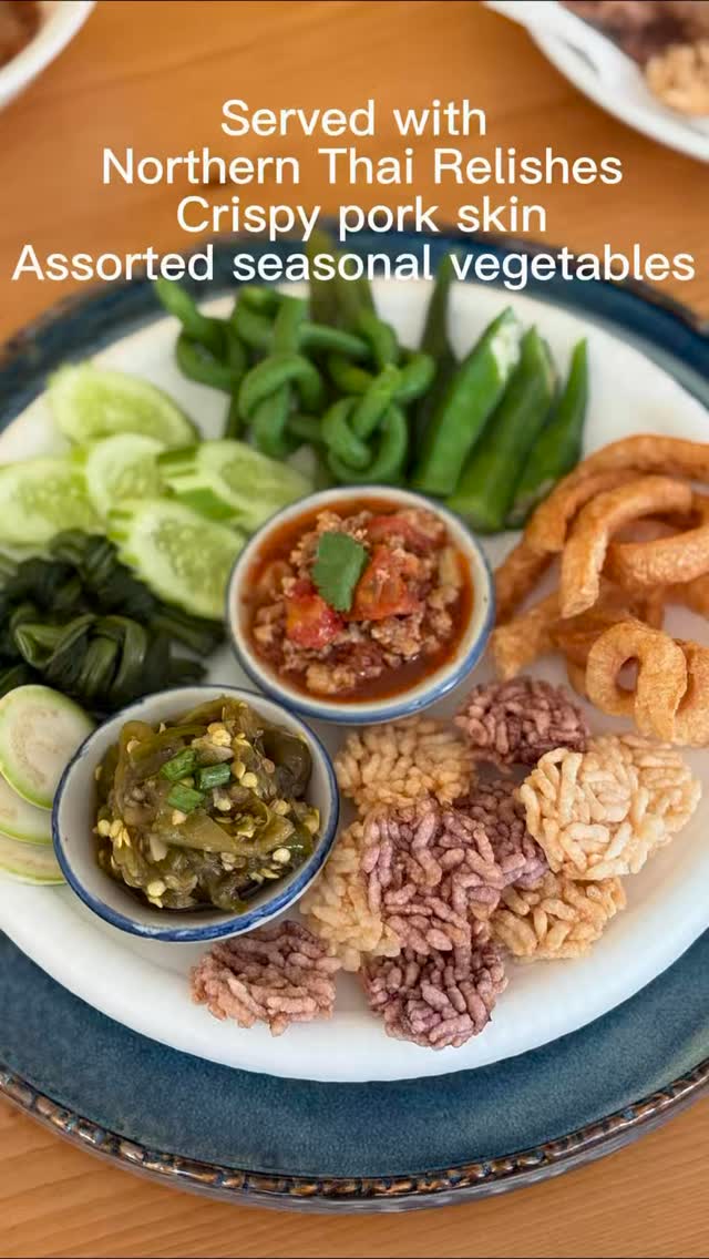 Northern Thai Appetizers Set. 
#ThaiCookingClass #PrivateChef #Phuket #ThaiFood #NorthernThaiFood in villa dining