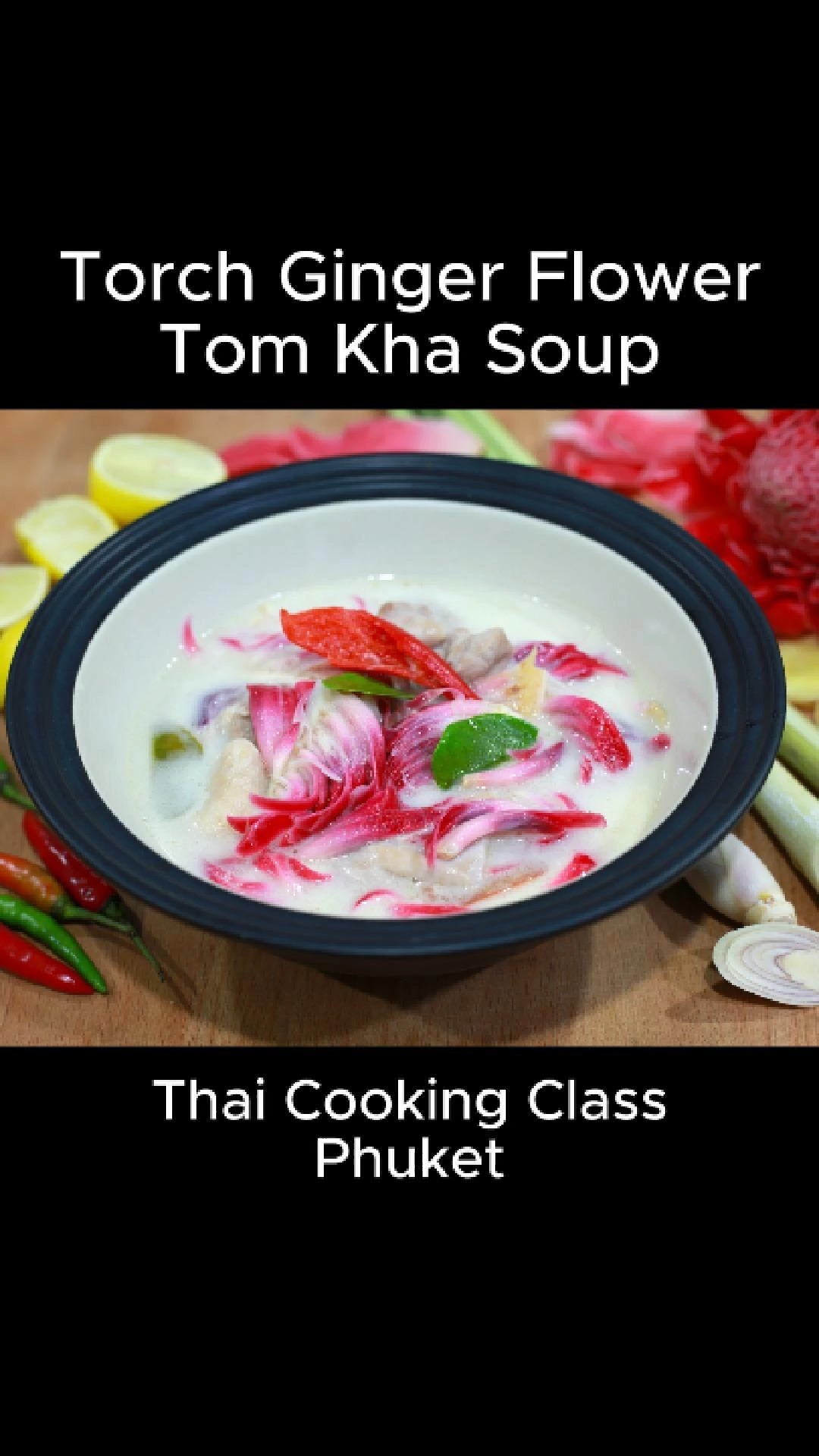Torch Ginger Flower in Tom Kha Gai Soup.

#ThaiCookingClass #Phuket #PrivateChef #ThaiFood #LocalIngredients #edibleFlower #TorchGinger #DokDala