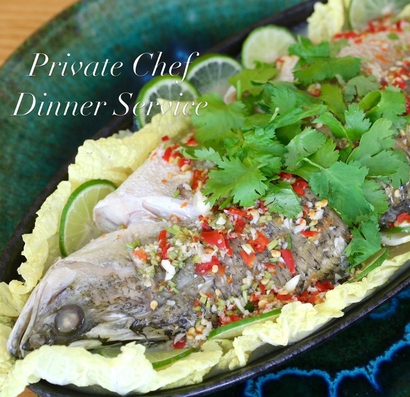 Steamed Baramundi in Lime Garlic Sauce for a #PrivateChef service. If you have fresh and delicate fish like baramundi, you can’t go wrong. Come learn with us at BrassWok. Thai cooking demystified. 

#thaicookingclass #phuket #privatechefservice #thaifood