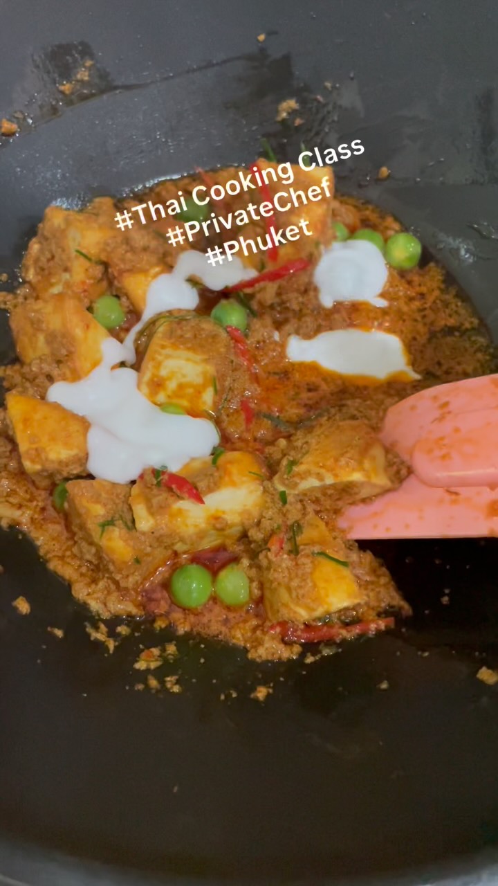 Vegan Panang Curry by BrassWok Thai Cooking Class Phuket. Private Chef experience at your villa. 
#thaicookingclass #phuket #privatechef #privatechefexperience #thaifood